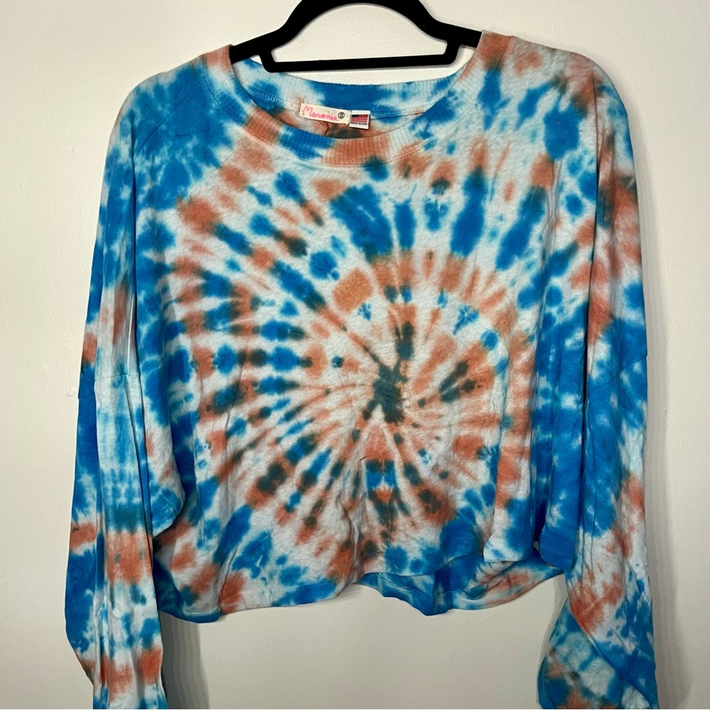 blue & orange tie dye long sleeve